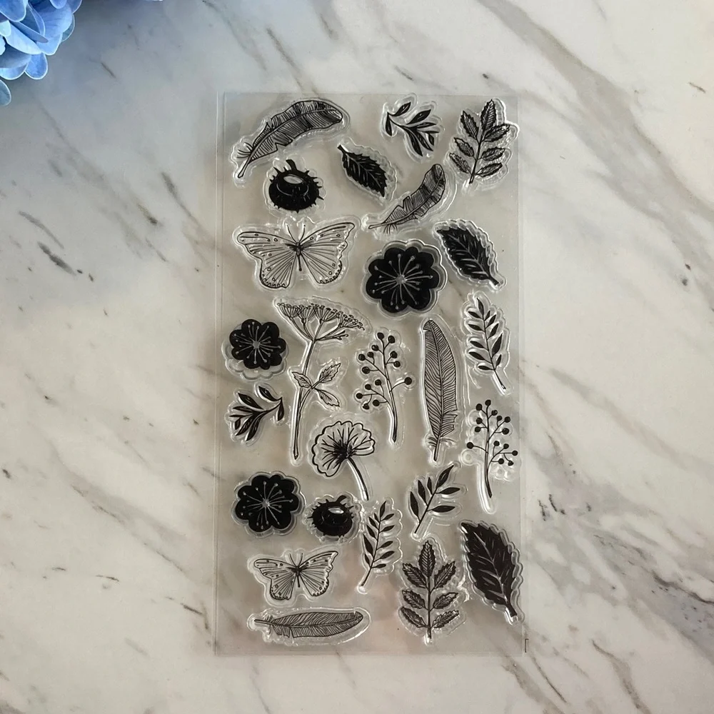 Feather Flower Branch Stamp Set